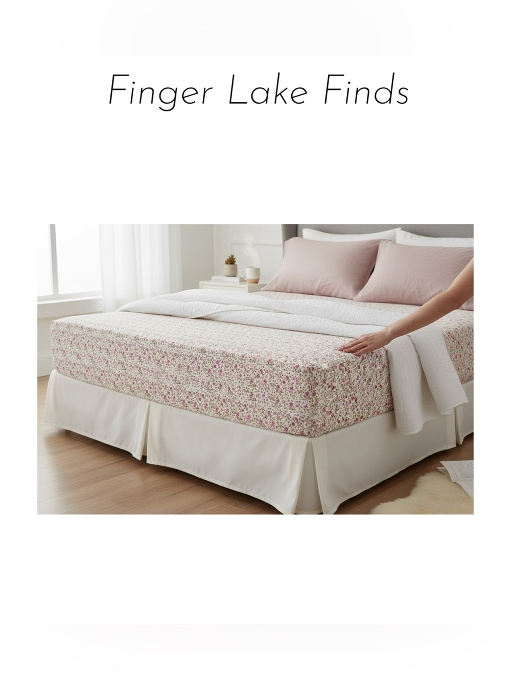 Laura Ashley Emogene Floral Cotton Percale Queen Fitted Sheet